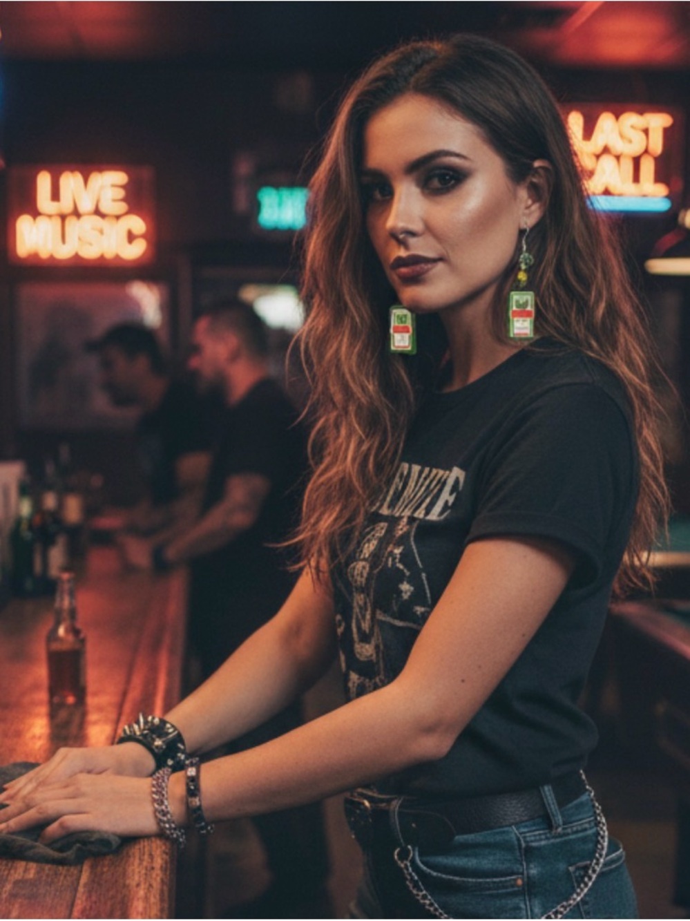 Jagermeister mini bottle Liquor Earrings, Alcohol Earrings, bartender jewelry